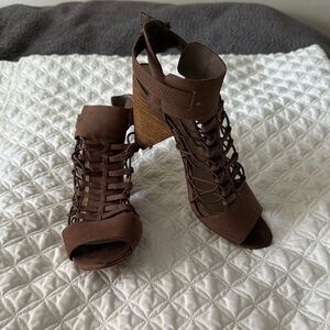 Vince Camuto Brown Strappy Heels